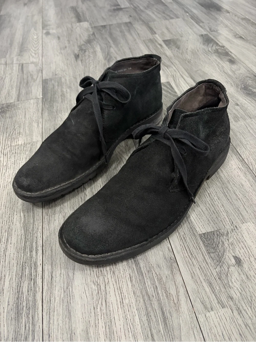 John Varvatos Black Suede Chukka Desert Boots